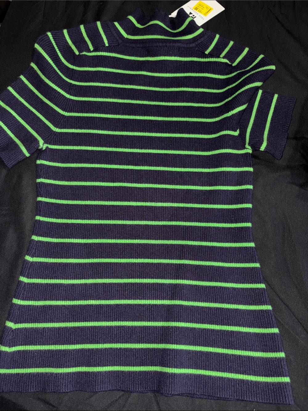 Women’s ' Navy & Green Striped Knit Short-Sleeve Top